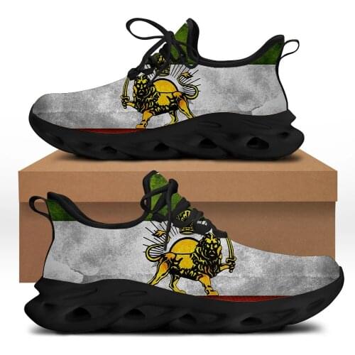 FORUDESIGNS Shoes for Women Flats Casual Sneakers Flag Of Iran Pattern Ladies Comfortable Lace Up Shoes Woman Beach Walking Shoe