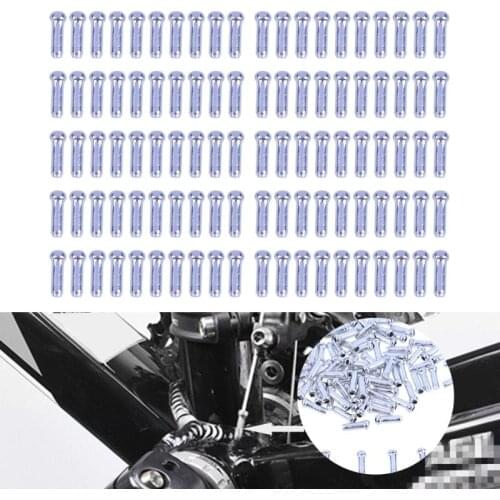 100Pcs/set Bicycle Cable Wire End Core Cap Variable Speed Brake Line Core Tail Cap Aluminum Cover Gear Bicycle Accessory