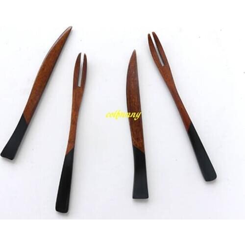 100pcs/lot 12*1cm Wooden Butter Knife Pastry Cream Cheese Butter Cake Knife Wood Fruit Forks