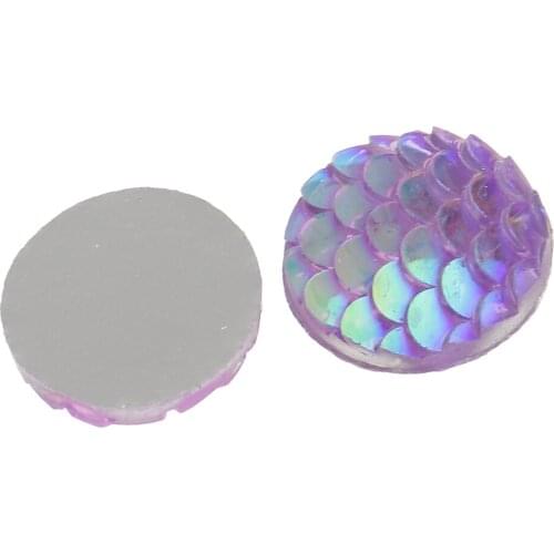 100 Pcs Mixed Colors Scale Resin Cabochon Round Shaped Flat back 12 mm