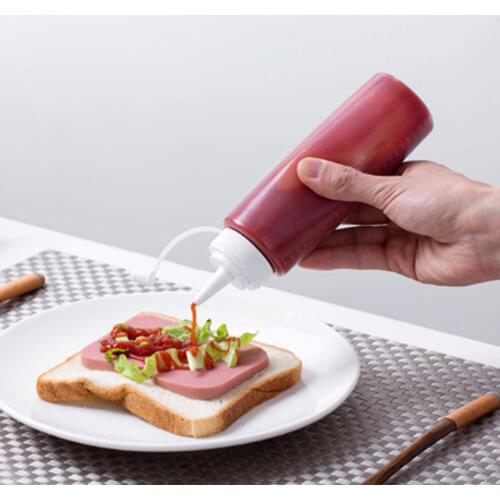 2pcs Condiment Squeeze Bottles For Ketchup Mustard Mayo Hot Sauces Oil Bottles Kitchen Gadget