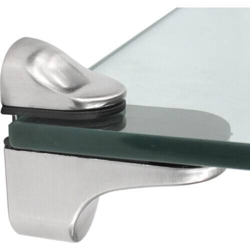 50Pcs/lot DHL Free Shipping F Clamp Hold 3 to 20mm Adjustable Metal Shelf Glass Bracket Satin Brushed Zinc alloy Material