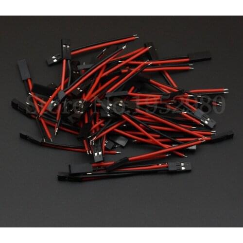 500PCS 2.54mm Dupont Wire Jumper Cable 2.54mm Housing 60mm Long 22AWG 2 Pin Single Housing Red and black