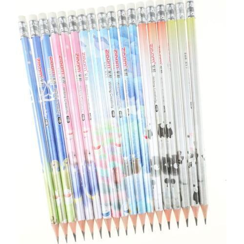 72pcs Kawaii Wood Pencil Set Creative Penguin Bear Pencils for School Cute Stationery Pencil with Eraser Drawing Art Supplies