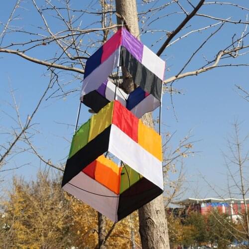 Traditional 3D Box Single Line Kite 85cm*30cm For Kids Outdoor Beginners Fun Sports Flying Accessories With Handle & Line