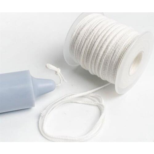 White Candle Wick Cotton 1 Roll 200 Feet 61M Candle Woven Wick for Candle Cotton Core Waxed Wick DIY And Candle Making