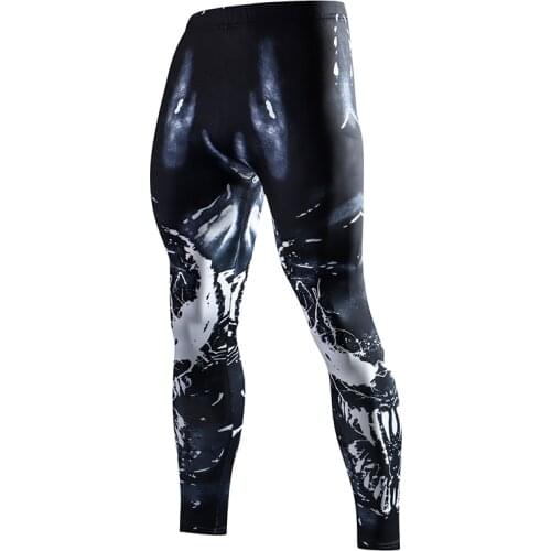 Mens Compression Pants Running Leggings Gym Sport Fitness Quick Dry Fit Joggings Workout Tights Trousers Male Black Superhero