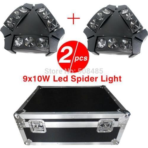 Flight case For MINI LED 9x12W Led Spider Light RGBW 16/48CH DMX Stage Lights for Stage Theater Disco Nightclub Party KTV