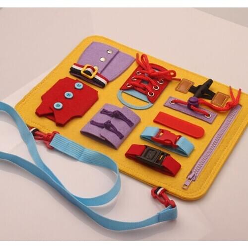 Baby Montessori Basic Skills Activity Busy Board Educational Learning Aids Toys XXFE