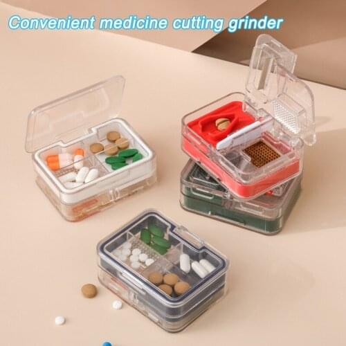 Double-Sided Pill Case Tablet Sorter Medicine Convenient Storage Box Cut and Grind Medicine Health99