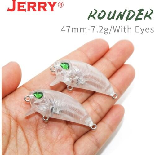 Jerry Rounder 10pcs DIY Blank Body Fishing Lure Wobbler Unpainted Crankbait Plastic Magnetic Weight Hard Baits Floating