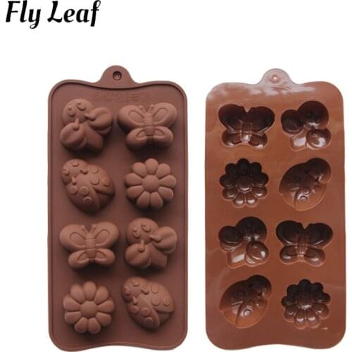 FlyLeaf DIY Chocolate Silicone Molds Butterfly Flower Candy Fondant Pudding Mould Cookie Cake Decoration Mold Baking Accessorie