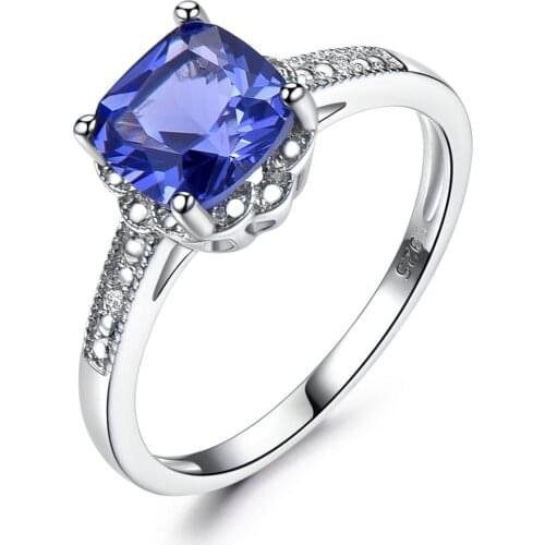 G14k pure gold ring tanzanne sapphire womens single ring personality fashion temperament birthday party jewelry gift