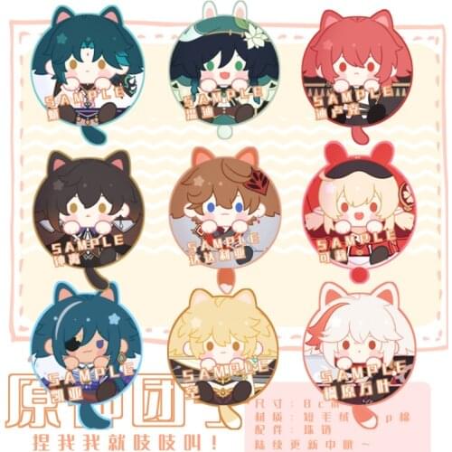 Game Genshin Impact Cute Dango Pendant Venti Xiao Klee Zhongli Tartaglia Kaedehara Kazuha Plush Dolls Keychain KeyringToys