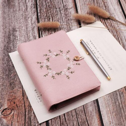 2020 A5 A6 Kawaii Cute cloth Dotted Notebook school office stationery Blank line grid dots planner 6 Holes Spiral Ring Binder