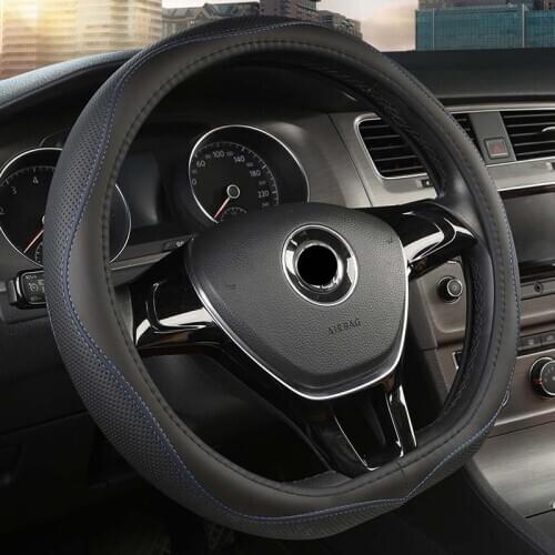 Car steering wheel cover D Shape Type handle Cover 38cm Punch Breathable For Volkswagen Golf 7 Atlas For Kia Sportage Optima K5