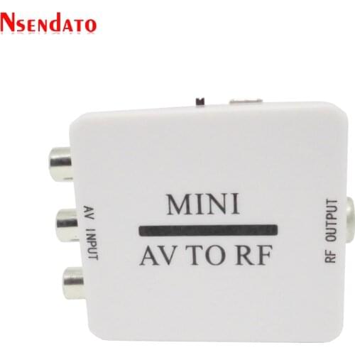 Mini RCA AV CVSB to RF HD Video Audio Converter Box Support 67.25Mhz 61.25Mhz AV Input To RF Output TV Signal Switcher Adapter