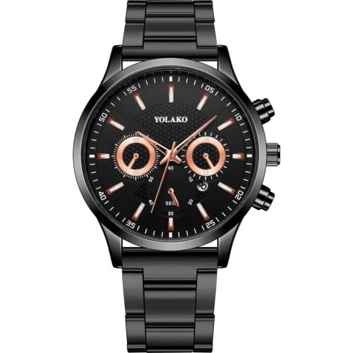 2020 new fashion business mens watch, equipped with stainless steel upper band mechanical sports quartz watch, Mens