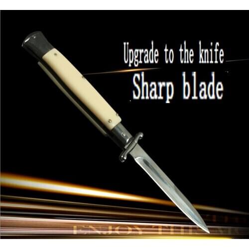 New Arrival 440c blade Steel+acrylic handle camping survival folding pocket knife outdoor tools tactical hunting multi-function