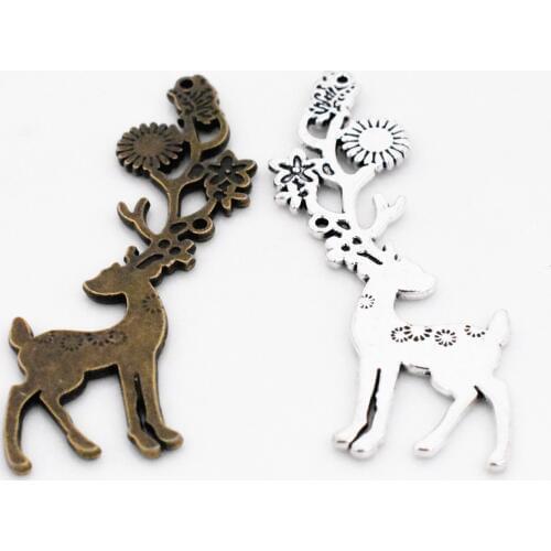 NEW Accessories,2pcs/lot Two Colors Plated Sika deer Charm Pendant For Making DIY Handmade Jewelry,Jewelry Accessories Wholesale