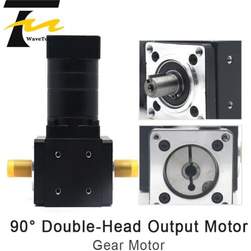 Right Angle Planetary Gear Reducer 90° Double-Head Output Motor 5:1 Input Servo 80 Hole 19 Keyway 6X3 400W Servo