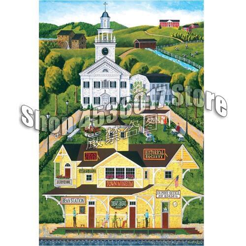 DIY Diamond Embroidery Bean Station Depot Cross Stitch Mosaic Diamond Painting Folk Art Full Square Rhinestone Home Decor Gift