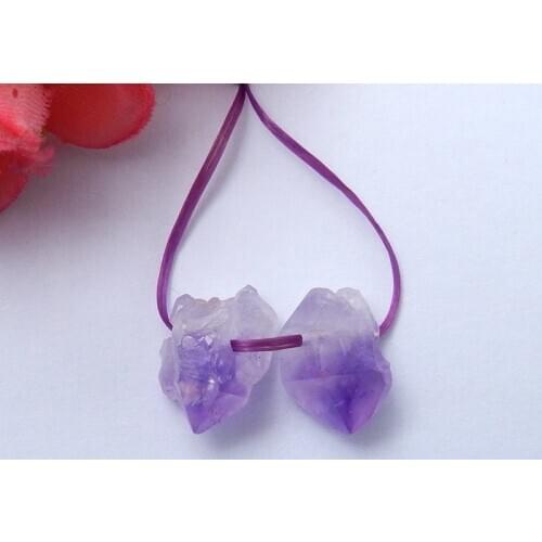 Beautiful Jewelry Earrings Beads,Natural Gemstone Amethyst Handmade Nugget Earrings Pairs 14x11x9mm,3g