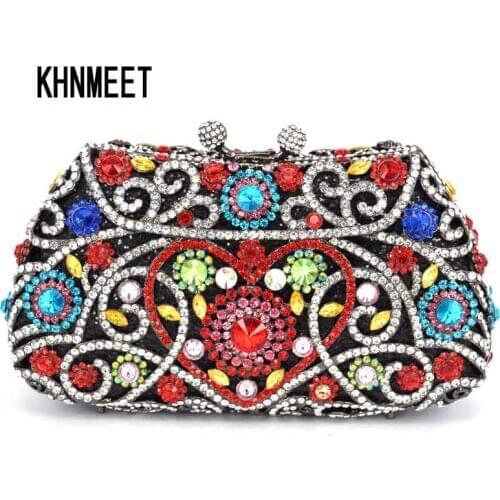 Blue Luxury crystal clutch bags ladies evening bags diamond femme pochette purse purse women wedding bride Day Clutches SC093