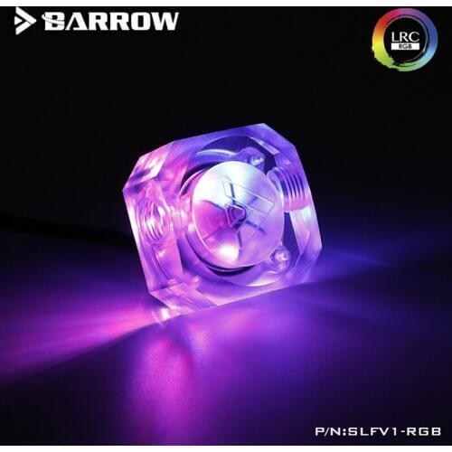 Barrow SLFV1-RGB Acrylic Water Flow Meter LRC2.0(5v 3pin) Lighting System Multiple Blade Colors