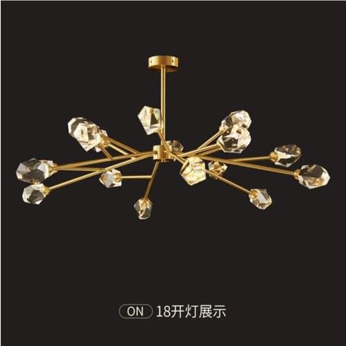 Modern LED Chandelier Crystal Ceiling Chandeliers Brass Ceiling Lamp for Living Room Bedroom Luxury Home Decor Indoor Lighting