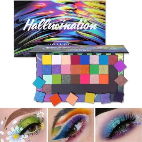 UCANBE 32 Colors DIY Removable Piecing Magnet Eyeshadow Palette Vibrant Shiny Glitter Matte Raihbow Eye Shadow Makeup Cosmetic