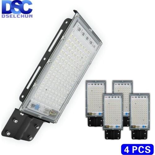 4PCS 100W LED Street Light AC 220V Outdoor Floodlight Spotlight IP65 Waterproof Wall Light Garden Road Street Pathway Spot Light
