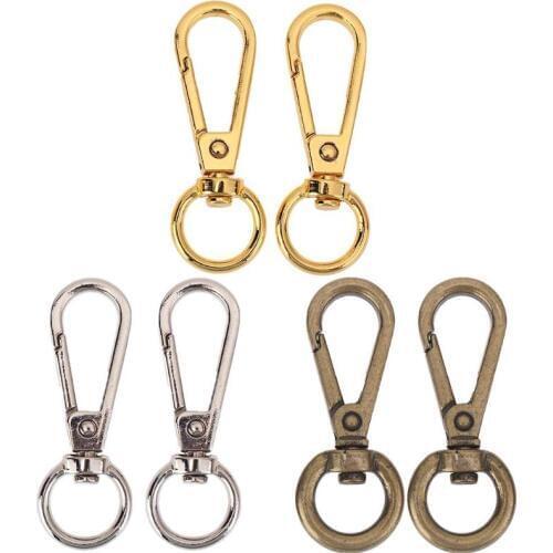 4pcs Vintage Metal Ring Carabiner Luggage Bag Dog Buckle Snap Hook Bag Hanger Clasp Silver DIY Key Chain Buttons Sewing Tool