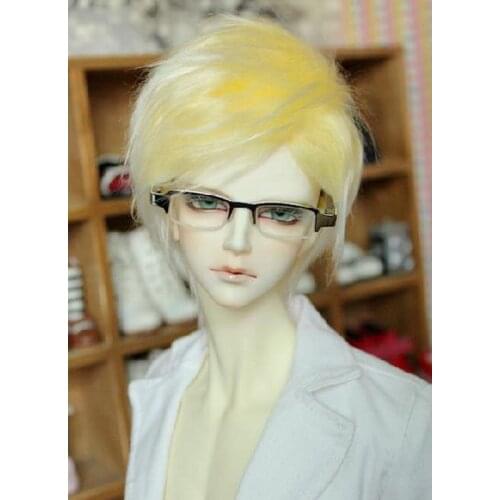 [wamami] Fashion Yellow Short Wool Wig Hair MSD DOD DZ 1/4 BJD Dollfie 7-8"