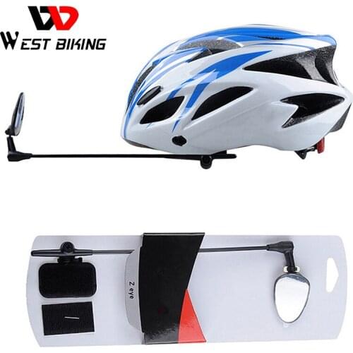 WEST BIKING Bicycle Helmet Mirror Flat Lightweight 360 Degree Bike Helmet Mounted Rear-view Mirror Bicycle Cycling Helmet Mirror