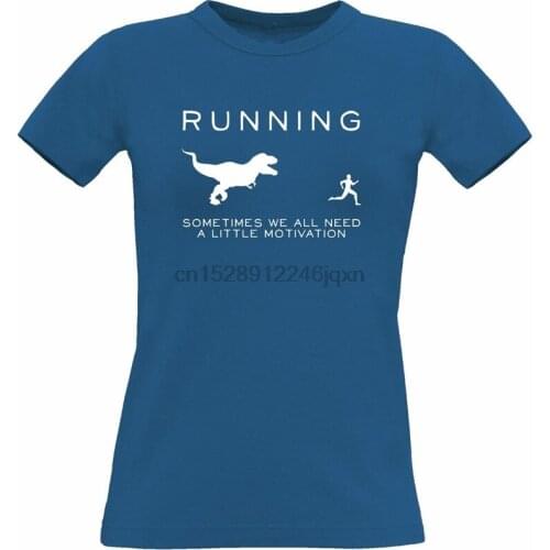 Running Womens Tshirt Just Need Motivation T-Rex Funny Sports Gym Joke Popular Tagless Tee Shirt