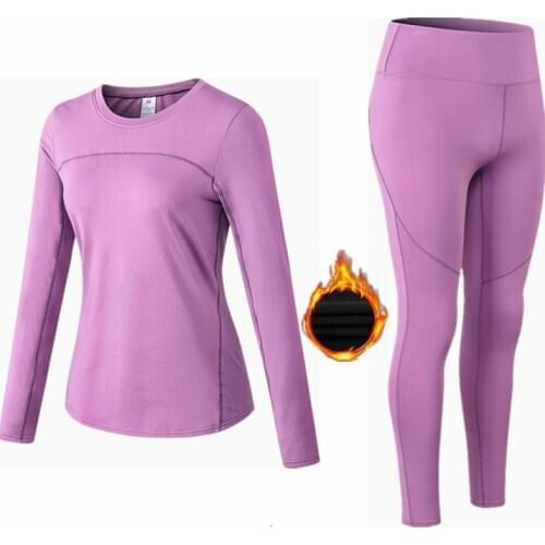 Outdoor Dancing Running Women 2pcs Yoga Set Sport Gymwear Workout Clothes Long Sleeve Gym Crop Top High Waist Leggings Trouser