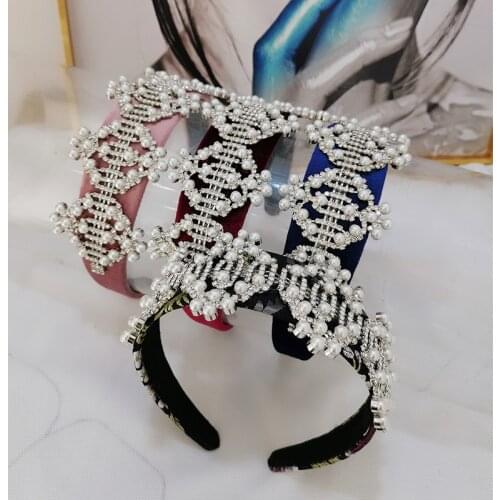 Womens Pearl Shaped Hair Hoop Bridal Crown Bridal Tiara Vintage Bridal Headband Gold Bridal Hair Accessories Hair Jewelry