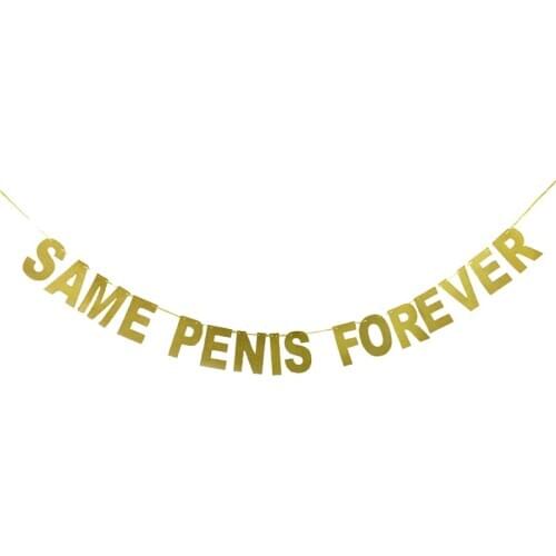 1pcs glitter same penis forever bachelorette party banner hen night decor garland