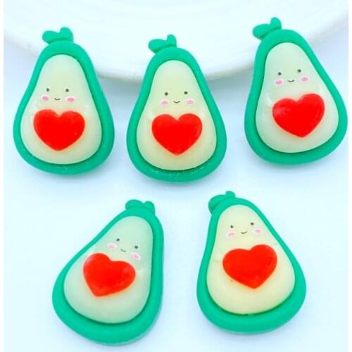10/20Pcs New Resin Cute Mixed Love Avocado Flat Back Cabochon Scrapbooking Hair Bow Center Embellishments DIY Accessories L15