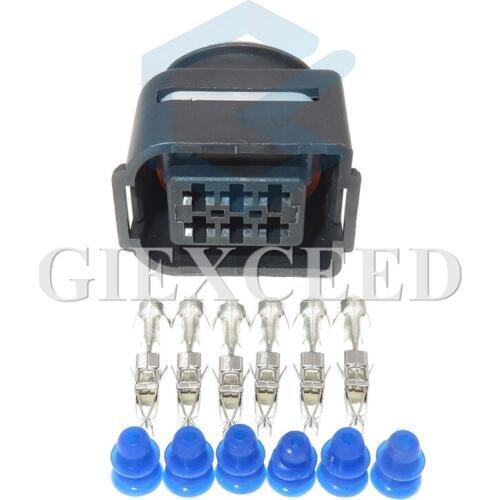 2 Sets 6 Pin 3B0959384 3B0 959 384 3.5mm Car Wire Socket Auto Sensor Wiring Waterproof Plug