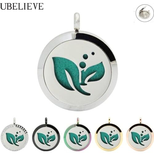 316L Stainless Steel Aromatherapy Essential Oil Diffuser Necklace Locket Pendant Magnetic Perfume Locket Necklace Free Pads