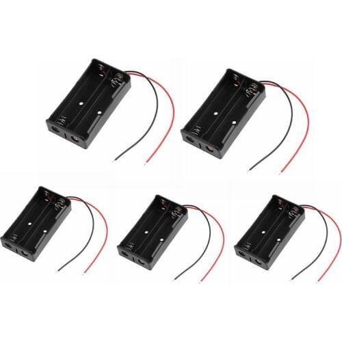 5pcs Dual Slots 18650 Battery Holder Power Bank Plastic 18650 Rechargeable Batteries Storage Box Housing Case Organizer