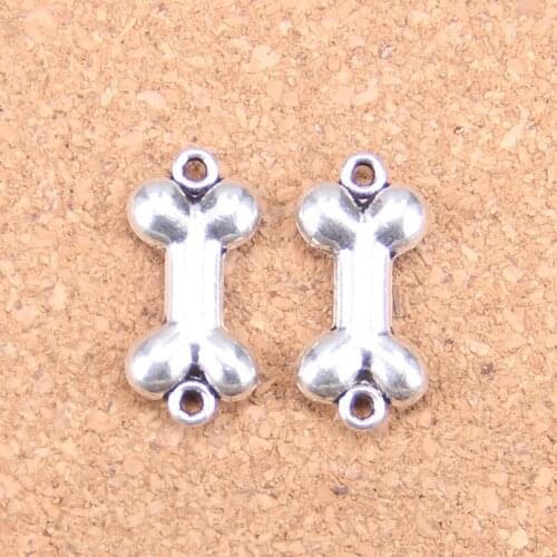 68pcs Charms dog bone connector 22x10mm Antique Pendants,Vintage Tibetan Silver Jewelry,DIY for bracelet necklace