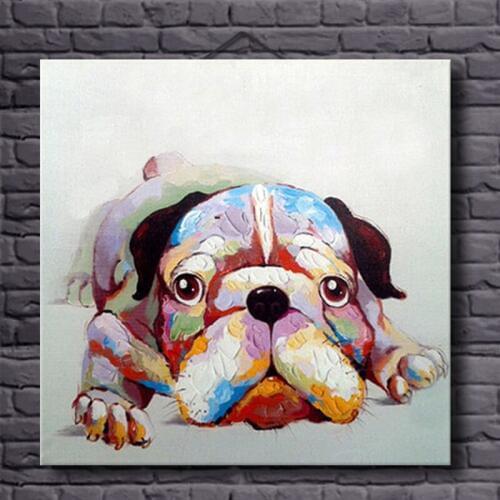 Lovely Cartoon Animals Abstract Oil Painting For Childrens Bedroom Decor Originality Animal Oil Painting Dog Artwork Wall Art