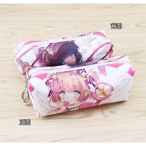 Anime Card Captor Sakura Long Zipper Cosmetic bag Cartoon Pen Pouch Makeup Bag Pencil Case