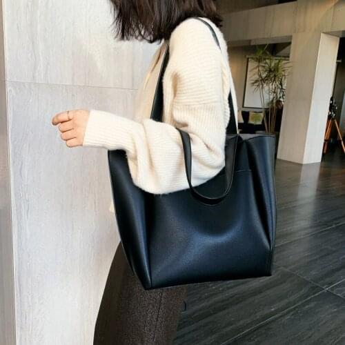 Bolsa large womens bag large capacity shoulder bags high quality PU leather shoulder bags ladies wild bags sac a main femme