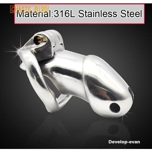 CHASTE BIRD Male 316L Stainless Steel Luxury Honorable Standard Size Cage Belt HT-V2 Chastity Magic Locker Device Sex Toy A257