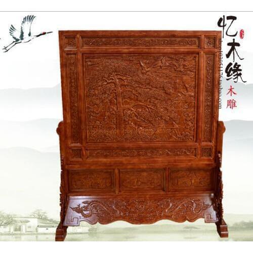 Dongyang wood carving wood floor screens to Zhangmu seat screen Chinese Rosin plaque entrance room partition