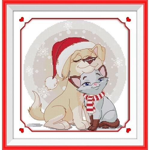 Joy Sunday cartoon style Merry Christmas (9) cross stitch childrens patterns DIY paintings with thread colour chart